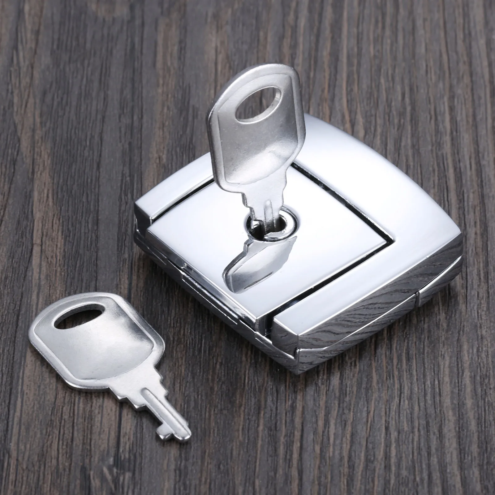 46*45mm Lock Metal Security Toggle Hasp Latch Lock With Double Keys For Cabinets Tools Box Silver Home/Office Industry Hardware