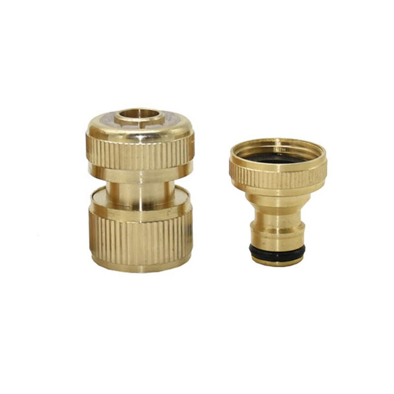 Haveslange 1/2 5/8 3/4 to 3/4 " hun lynkobling messing 16mm 20mm kobber metal gevind vandrør tilslutning 1 sæt