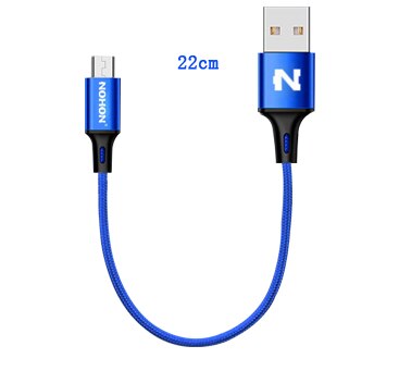 Originele Nohon Micro Usb Kabel Voor Samsung Huawei Htc Nokia Android Mobiele Telefoon Fast Charger Opladen Usb Kabel Data Sync draad: Blue - 22CM