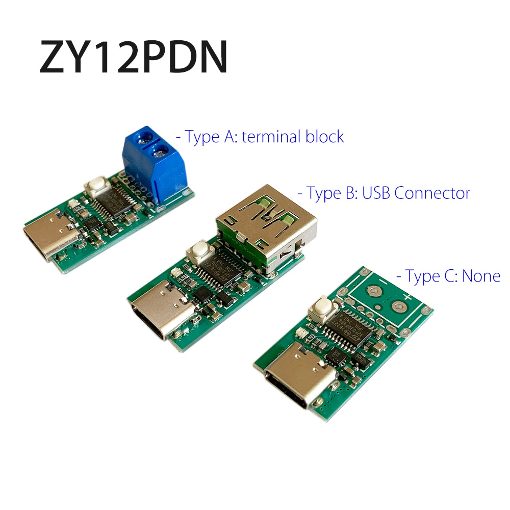 ZY12PDN PD DC esca Tipo di Rilevamento-C PD2.0 3.0 Veloce di Ricarica Modulo grilletto polling nascosto Modulo di Programmazione 5A 100W