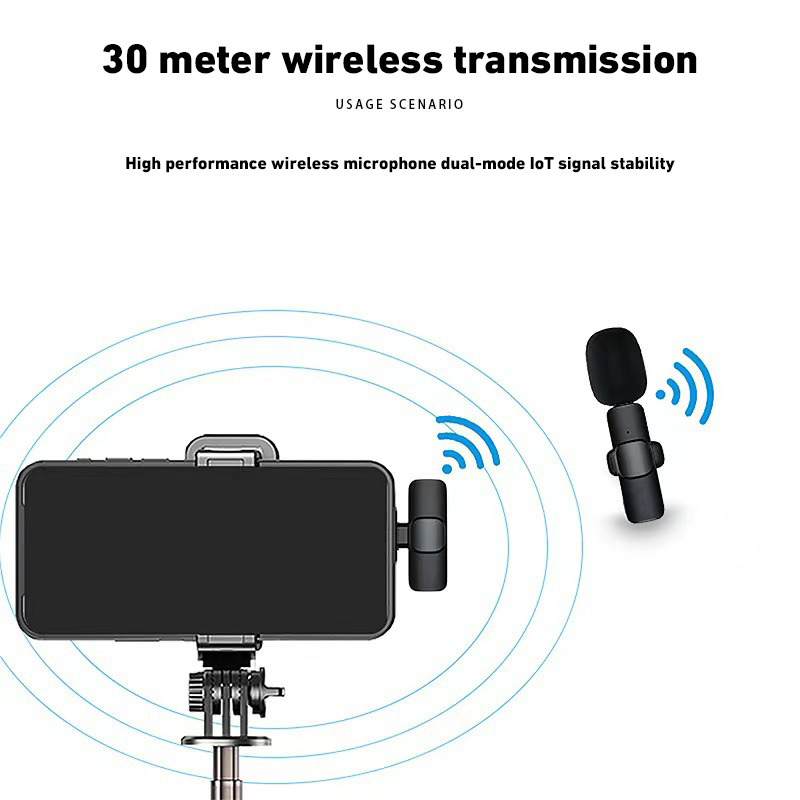 Xiaomi Microfono wireless Bluetooth portatile K9 2.4G Registrazione audio video per Iphone Android Microfono per telefono da gioco dal vivo all'aperto Nuovo