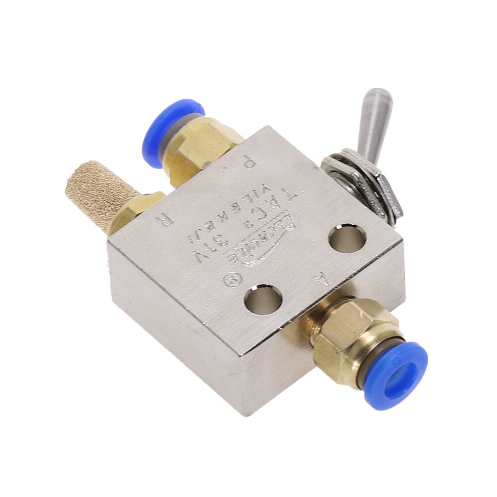 Mechanical Valve TAC2-31V 1/8"PT Thread 2 Position 3 Way Toggle Lever Air Pneumatic switch Valve w Fittings