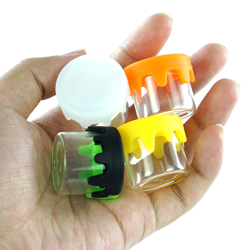 50pcs Glass Wax Container Oil Jars Food Grade Non-Stick Dab 6ml Jars Concentrate Container Bottle