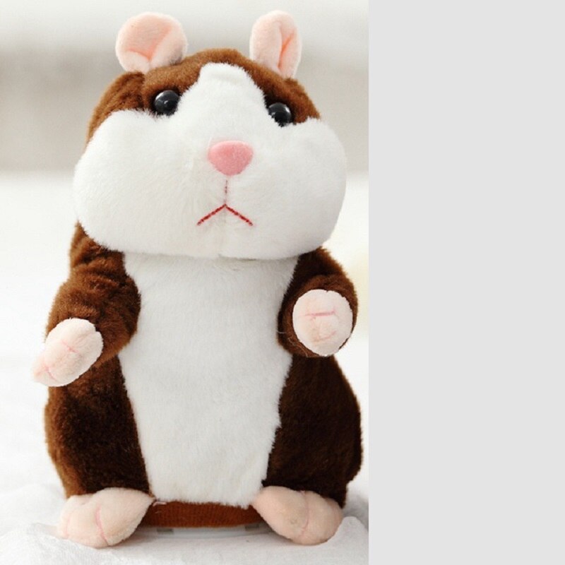 Sød lær at tale kan gå hamster smart elev taler optagelse hamster plys legetøj plys dyr sød hamster børn legetøj: Brunhed