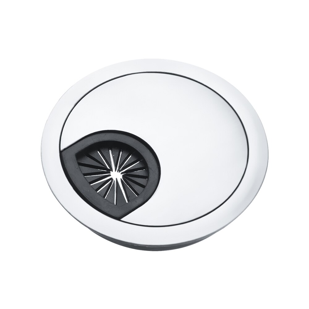 1PC Table Cable Outlet Port Zinc Alloy Desk Wire Hole Cover Computer Tidy Grommet Surface Line Box Table Cable Fastener Hardware: bright chrome / 60mm