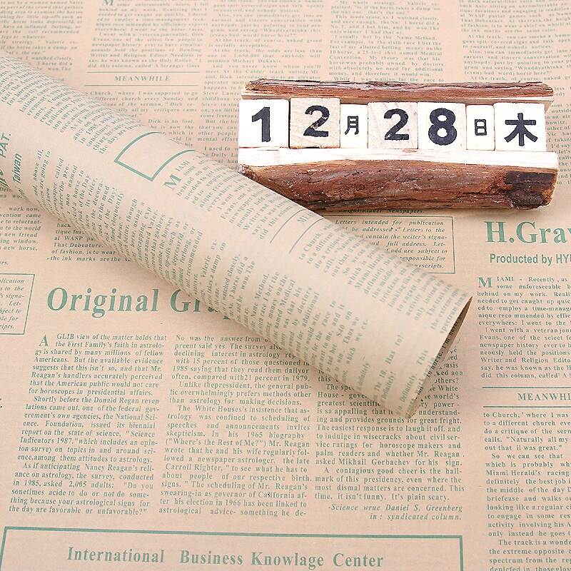 5 Teile/satz 50*70cm Vintage Kraft Verpackung Papier Bouquet Verpackung Englisch Zeitung Blume Verpackung Papier DIY Material: 15