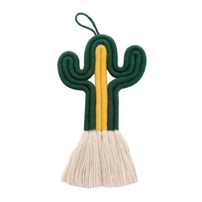 Kaktus hengende dekorasjoner håndlagde veveplanter barnerom vegg hjem ornament: 2