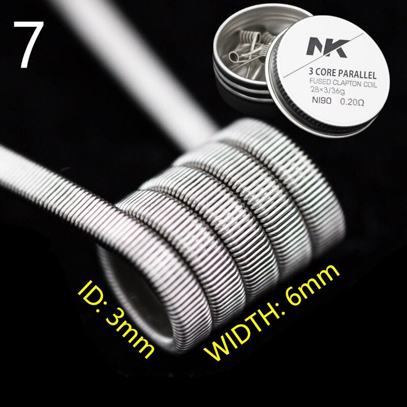 NK nach Handgemachte Nichrom vorgefertigte Außerirdischer spule Ni80 Außerirdischer V2 verschmolzen clapton vape spule für RTA RDA Zerstäuber Mod: 7. Ni90 28x3-36 6Stck