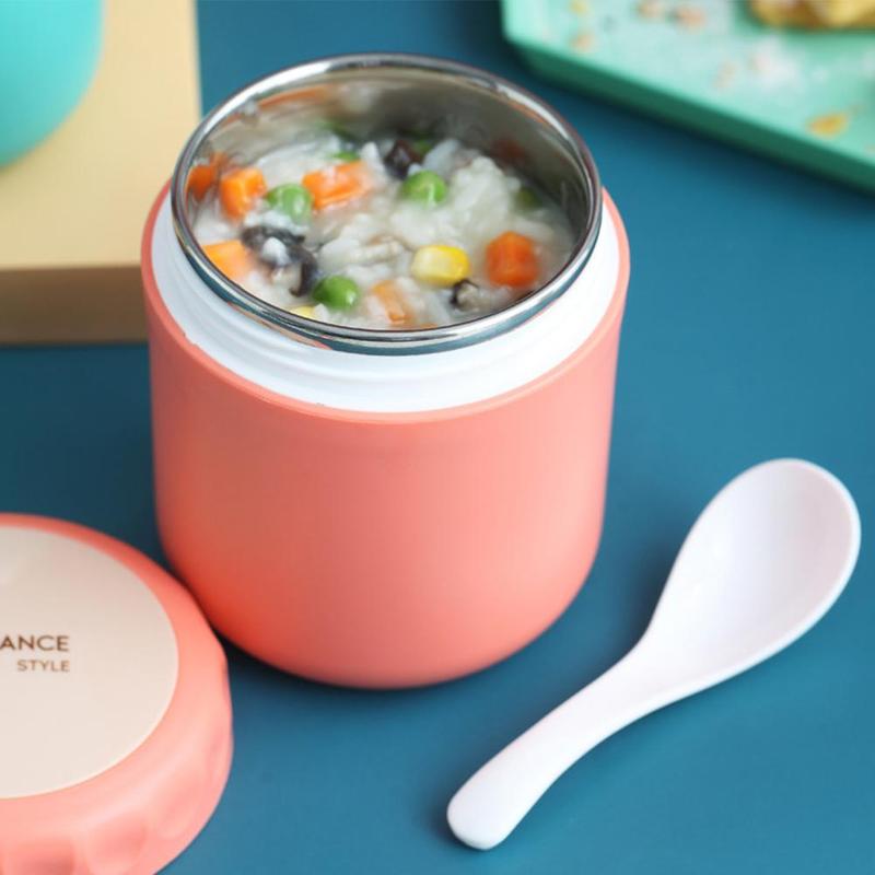 430Ml Thermische Lunchbox Voedsel Container Met Lepel Levert Geïsoleerde Stalen School Soep Vacuüm Box Lunch Cup Cup L r5B8