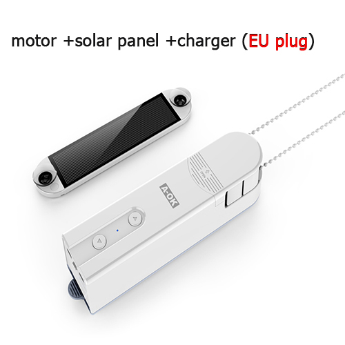 Bluetooth controle Smart Elegantie Europese keten motor met zonnepaneel shades roller verticale venetiaanse Zebra Blind: motor with EU plug