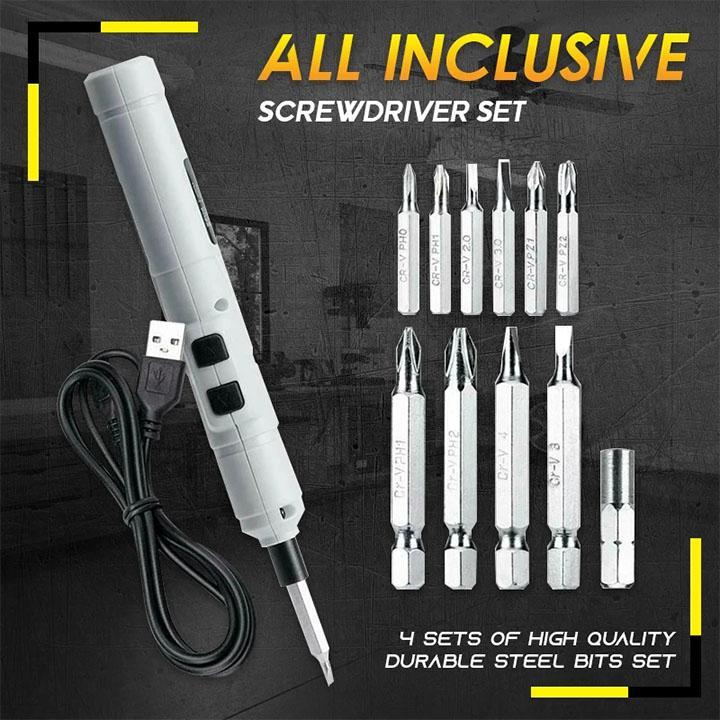 Vooruit Achteruit Mini Elektrische Schroevendraaier Usb Cordless Batterij Boor Met Bits Kits Flexibele As Set Schroevendraaiers Power Tool