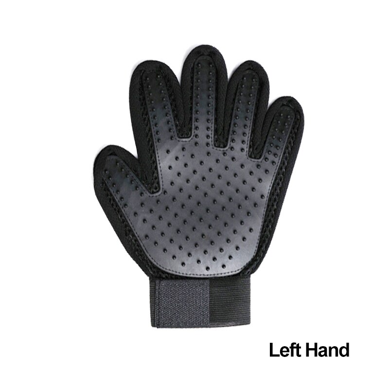 Gant pour animaux de compagnie en Silicone souple chien chat brosse pour animaux de compagnie Massage nettoyage doux efficace chat toilettage gant chien fournitures de bain gant pour animaux de compagnie peignes: Black Left