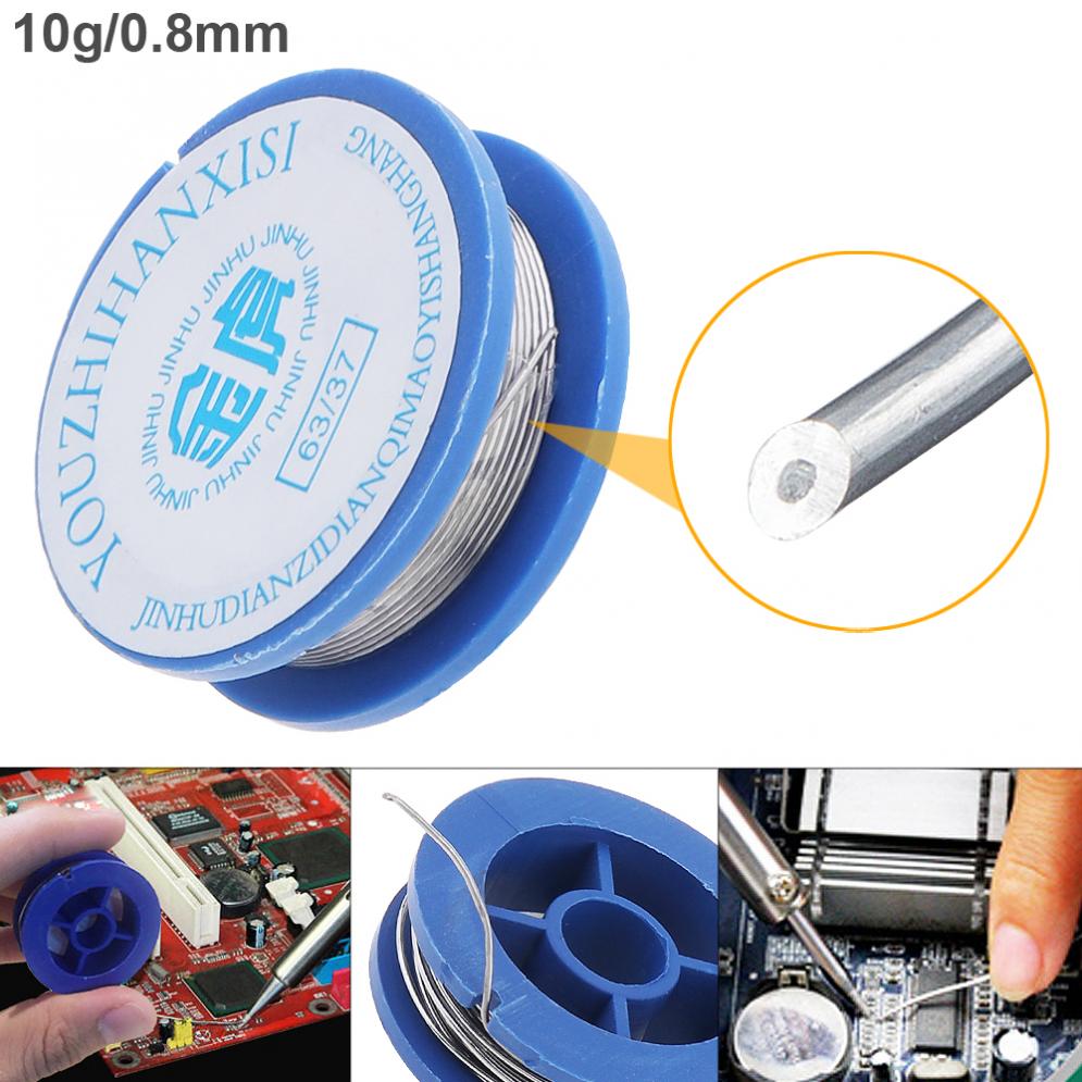 2% Flux 63/37 10g 0.8mm High Purity Rosin Core Solder Wire with Low Melting Point for Electric Soldering Iron