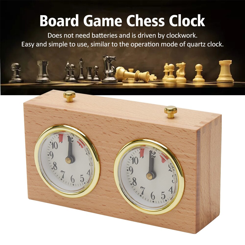 Countdown Accurate Board Game Analog Chess Clock Timing Tools Mechanical Compact Easy Operate Wooden Competition Tournament