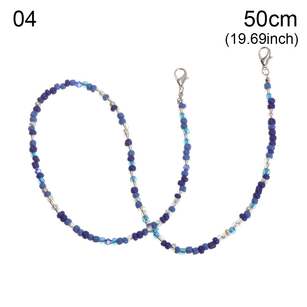 Telefoonkoorden met kralen van acryl, gezichtsmasker, anti-verliesketting, brillenkoord, nekkoordhouder, antislipaccessoires: 50 cm kleuren 4