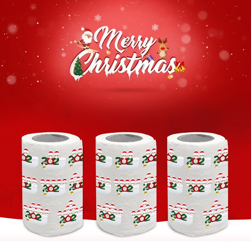 1Roll Santa Claus Bath Toilet Roll Paper Christmas Supplies Xmas Decor Tissue