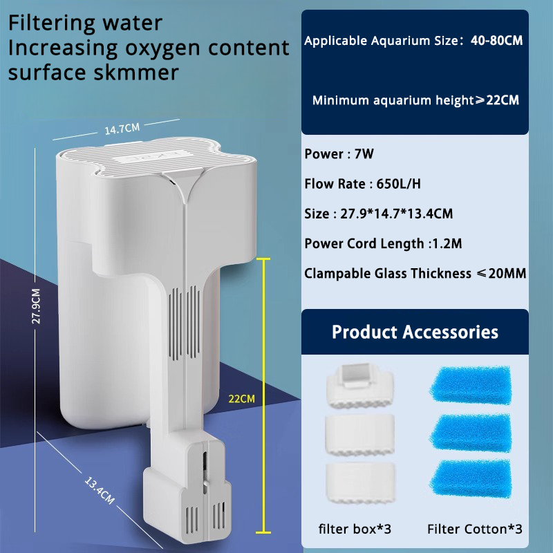 NICREW Interne kleine aquariumfilter voor koud water of tropische aquaria, tot 20L
