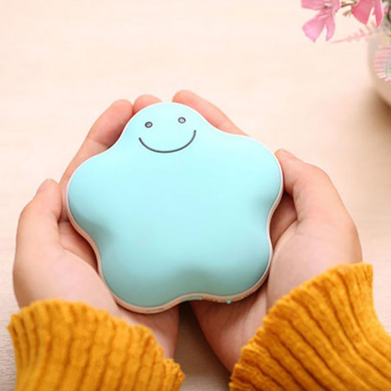 Mini USB Rechargeable Hand Warmer Lucky Star Shape Pocket Hand Warmer Power Bank External Charge Heater Christmas