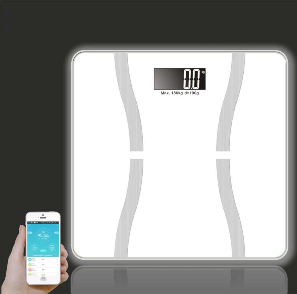 Weight scale Human body fat intelligent Bluetooth body fat Fat scale micro small program body fat scale Y: white