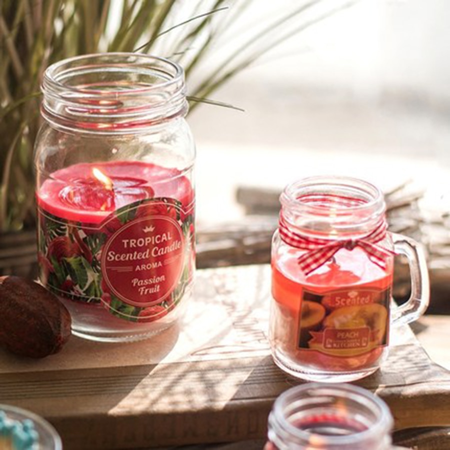 Anlage Glas Öl Kerze Aroma Romantische Kerze Rauchfreien Tasse Krug Party Wachs Geburtstag Duft Kerzen Startseite Dekoration QLB090