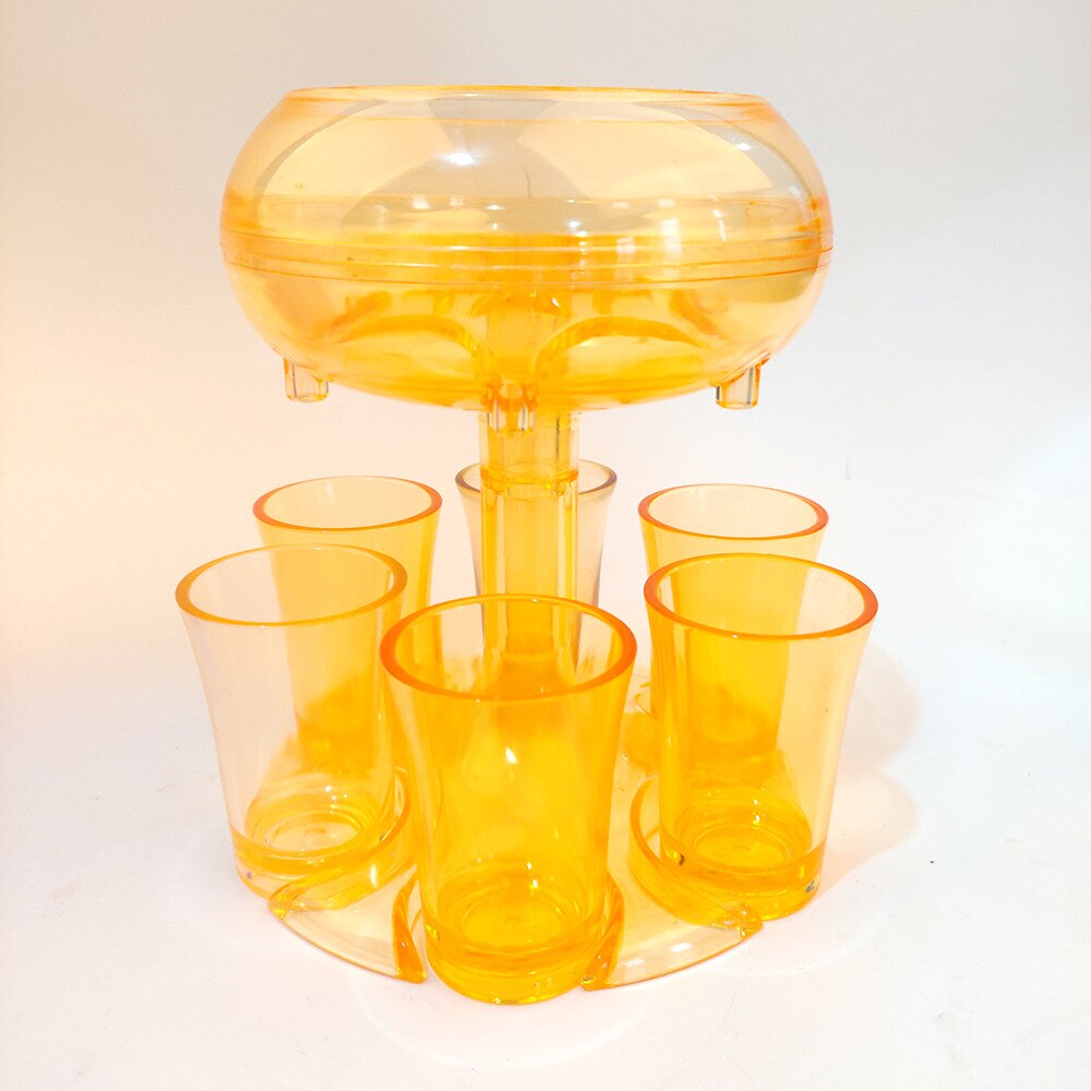 Acryl Materiaal 6 Shot Dispenser Houder Carrier Caddy Liquor Dispenser Wijn Whisky Bier Dispenser Holder Drinken Games Gereedschap: Acrylic Set Yellow