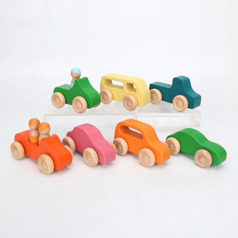 15 teile/satz Kinder Holz Regenbogen Blöcke Regenbogen Holz Kugeln Puppen für Kinder Montessori Pädagogisches Spielzeug: 15