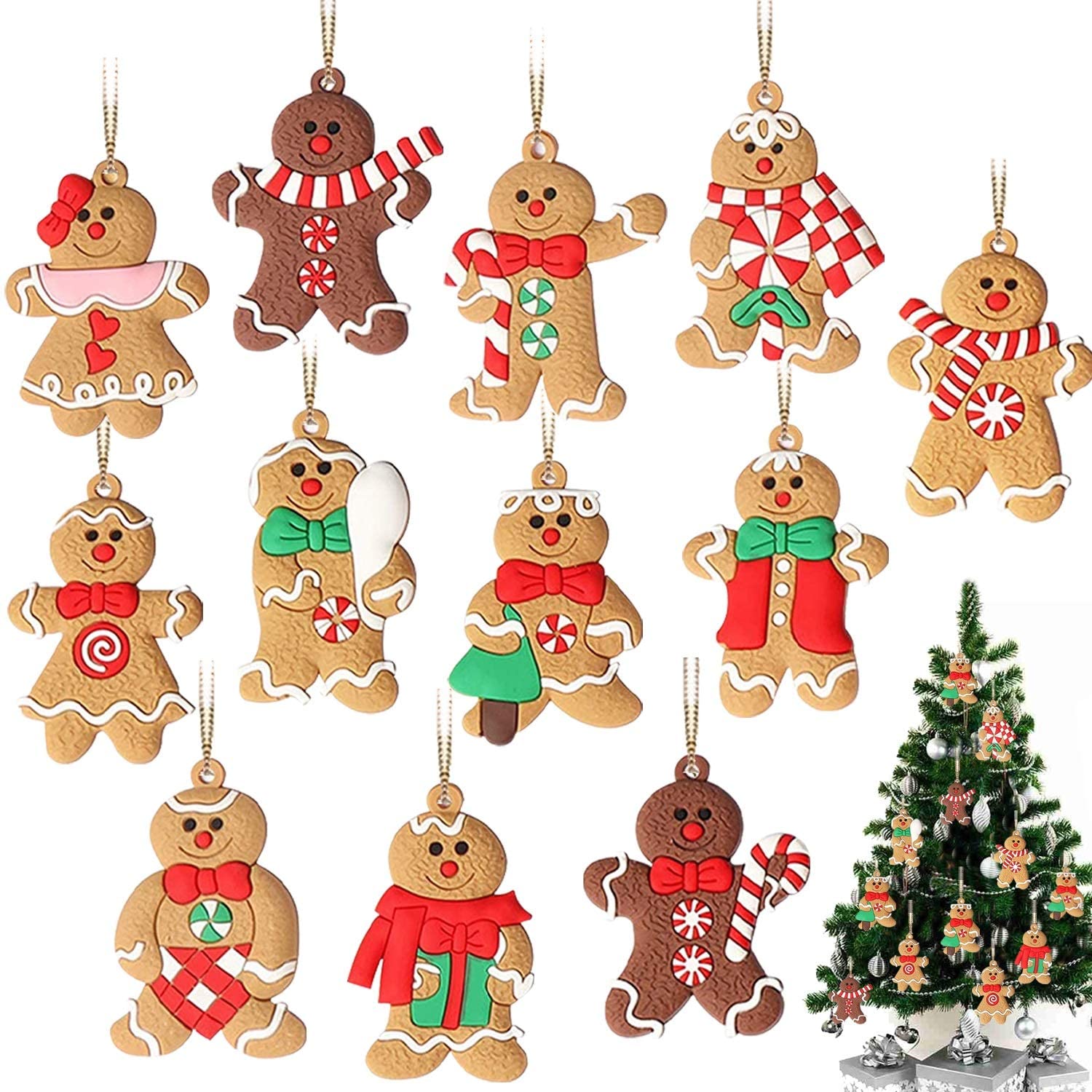 Gingerbread homem enfeites de natal feliz natal para o ano novo 2022 decorações da árvore de natal pingente festival casa decorações