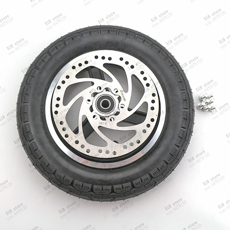 10x2.50 tire and aluminum alloy wheel hub with brake discs for electric scooter balancing car: Orange