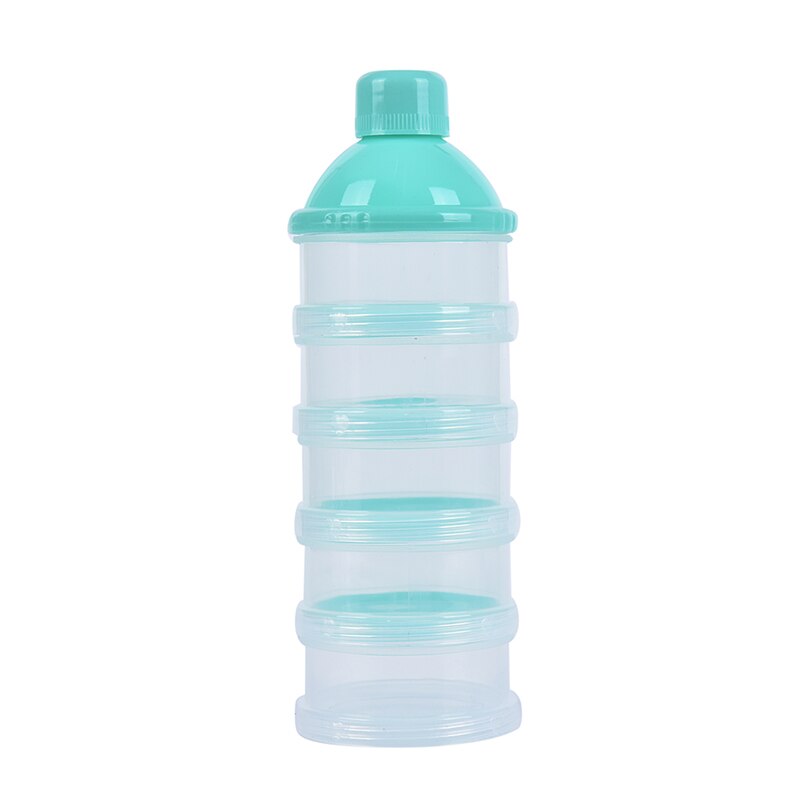 Portable Newborn Baby Milk Dispenser 5 Layers Milk Bottle Storage Container: green
