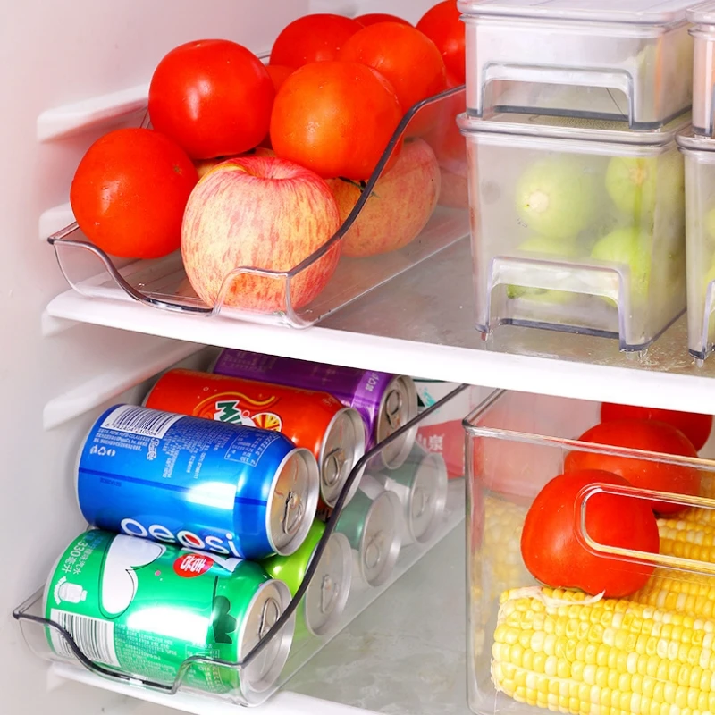 Organizador de latas de cocina, despensa, organizador de latas de refrescos, refrigerador, dispensador transparente, accesorios de cocina, 1/2 Uds.