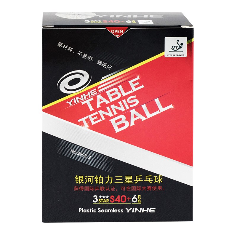 YINHE Table Tennis Balls - 6 Pcs - 40+ Seamless - ITTF Approved White Poly Ping Pong