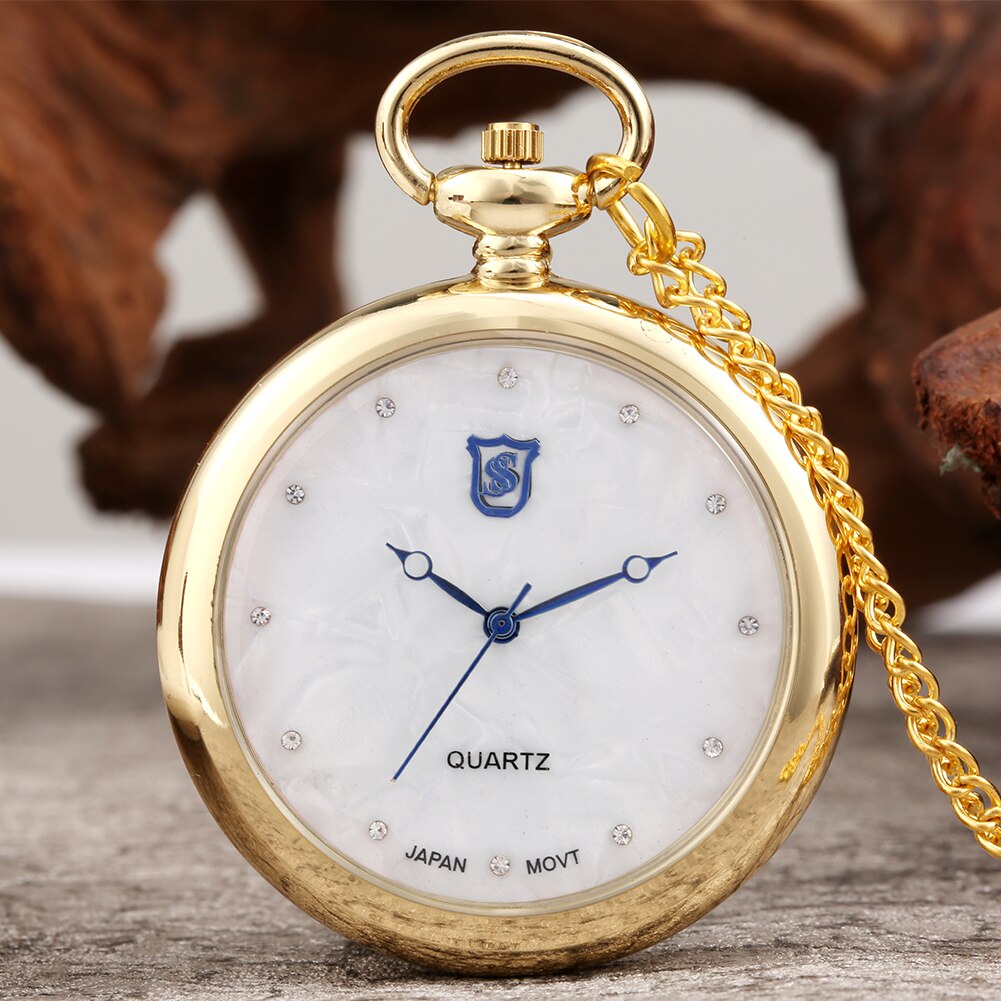 Gouden Zakhorloge Quartz Zakhorloge Universele Zakhorloge Waterdichte Japanse Quartz Arabisch Cijfer Gold Dial: pocket watch 21
