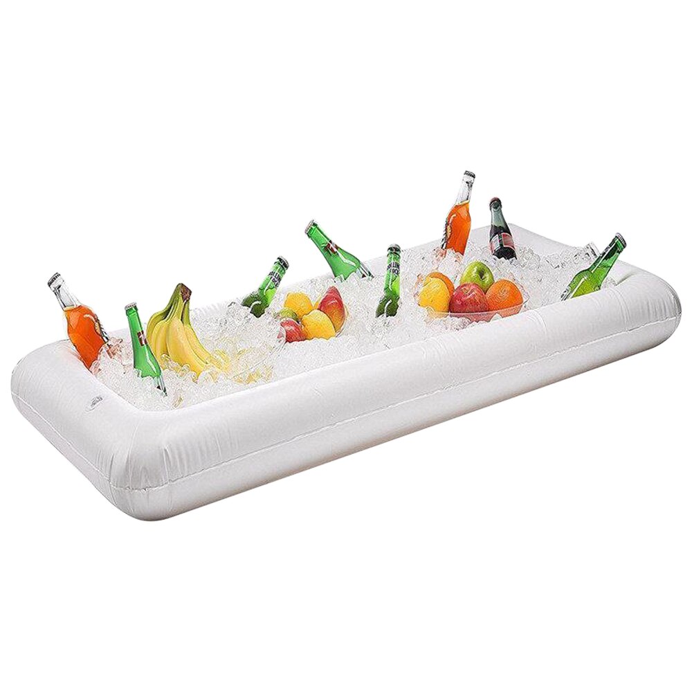 Inflatable Ice Serving Buffet Bar with Drain Plug Salad Drinks Cooler Food Fruit Containers Floating Tray BBQ Inflatable Cooler