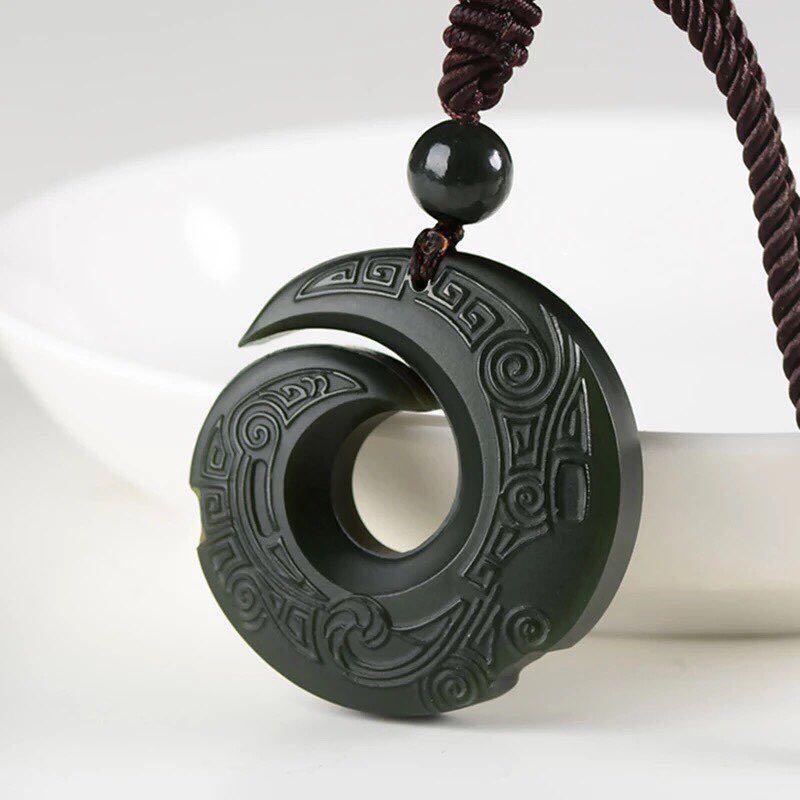 Natural Hetian Qing yu Jade Pendant Jewelery Lucky Exorcise evil spirits Auspicious Amulet Fine Jewelery Jade Pendant