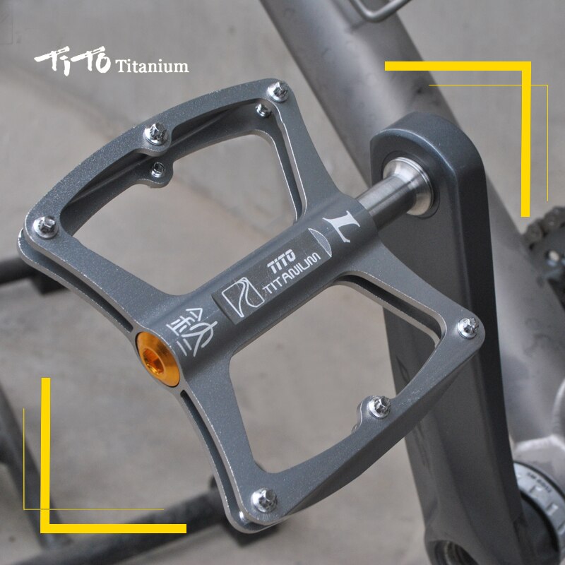 TiTo-pedales ultraligeros para bicicleta de montaña y carretera, eje de titanio, plataforma de ciclismo CNC, 1 par