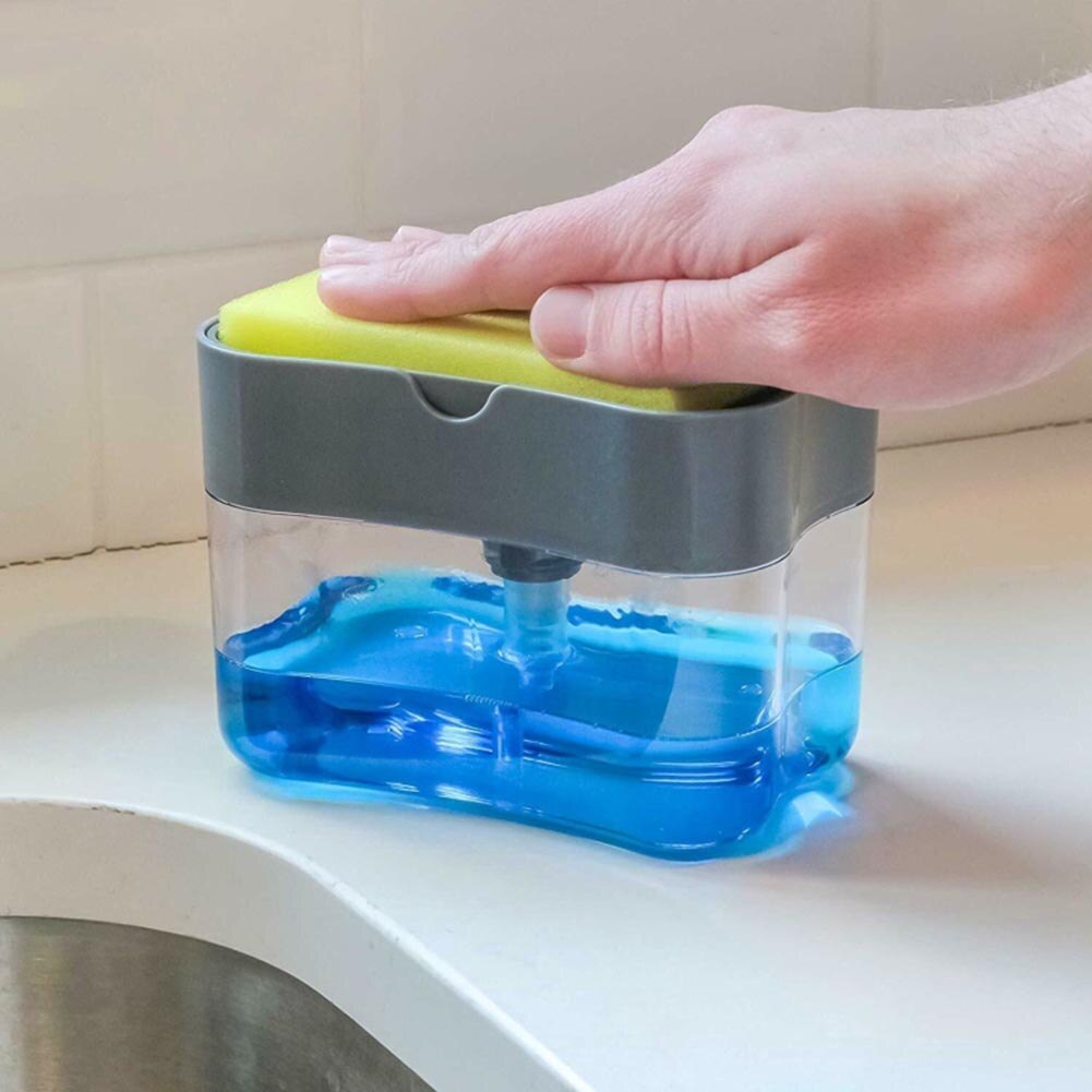 Küche Seife Spülmittel Presse Spender Container mit Reinigung Pads