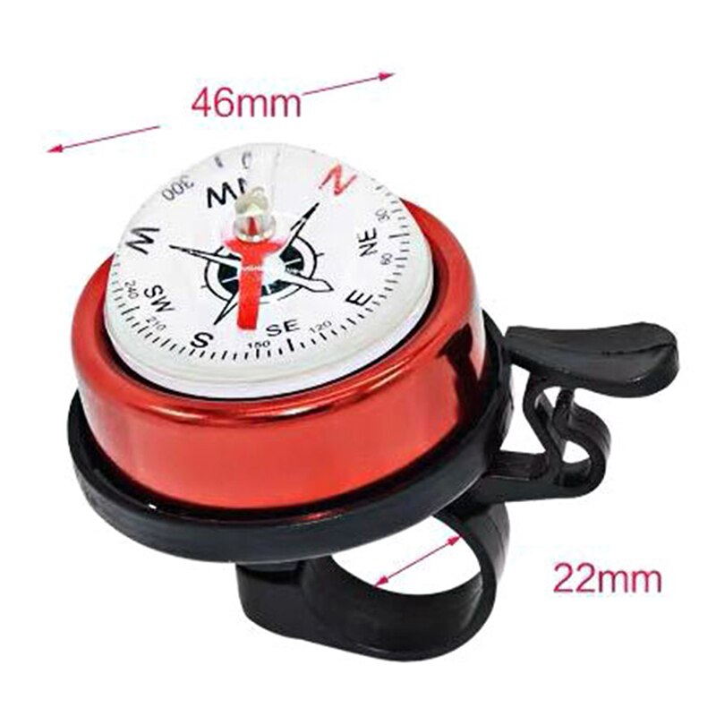 1PCS Aluminum Alloy Bicycle Bells Bike Bells with Compass Clear Sound Ring for Mountain Road Bike Bicycle Accessories