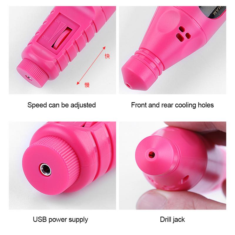 1Set Electric Nail Drill Machine Kit Pedicure Nail File Nail Tools 6 Bits Drill Nail Drill Machine Equipment TSLM1