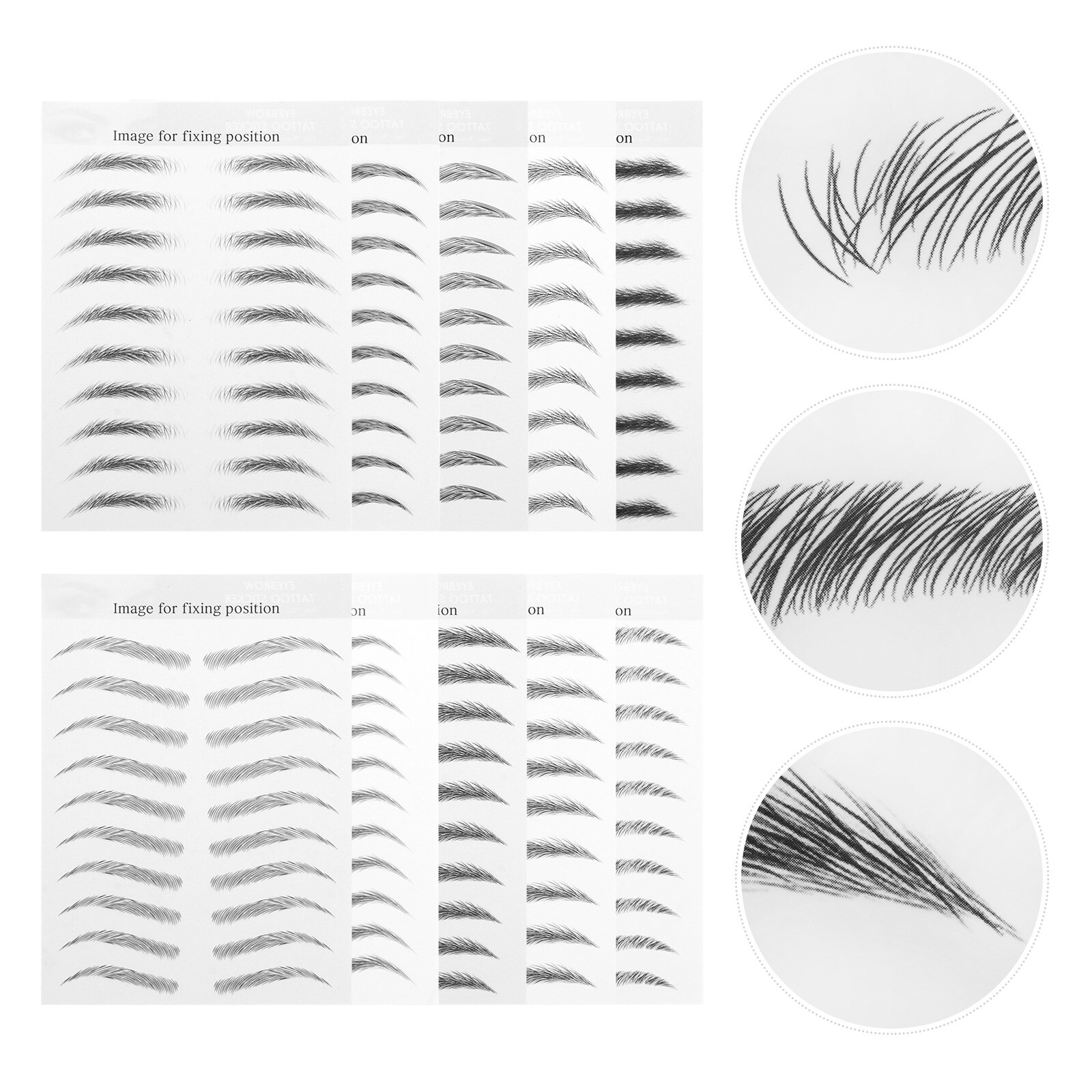 10 Sheets 3D Eyebrows Stickers False Eyebrows Tattoos Temporary