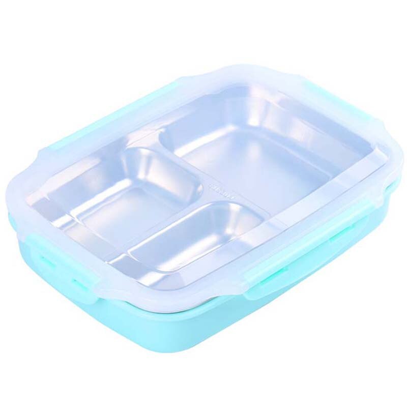 Caja de comida térmica 304 de acero inoxidable para bebés y niños, caja de comida para adultos, contenedor de comida japonesa a prueba de fugas, caja de comida portátil para Picnic: green