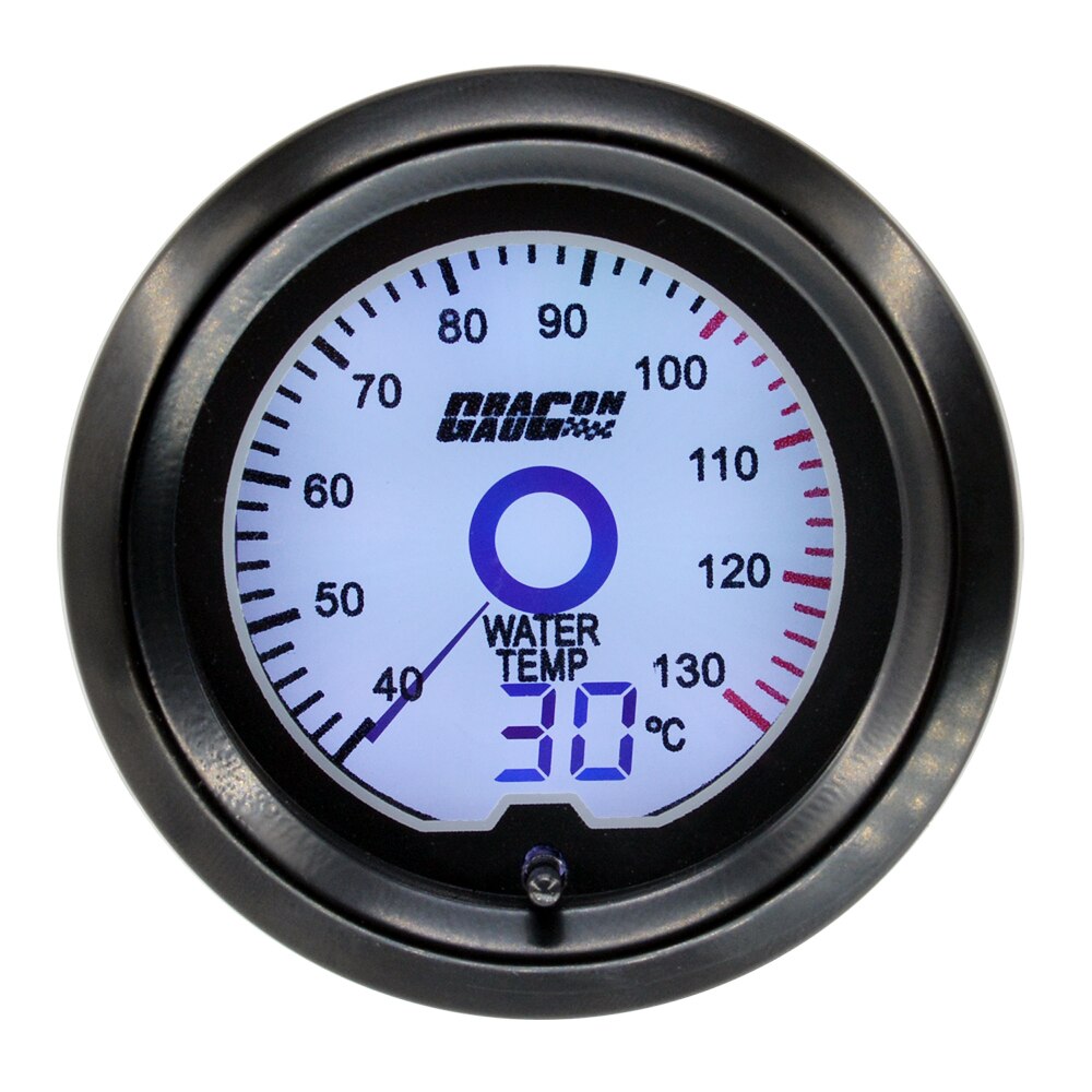 Dragon 2" 52mm Auto Car Water Temp Gauge 7 Colors Light LED Digital Temperature Mete Instrumentr 40~130 Celsius