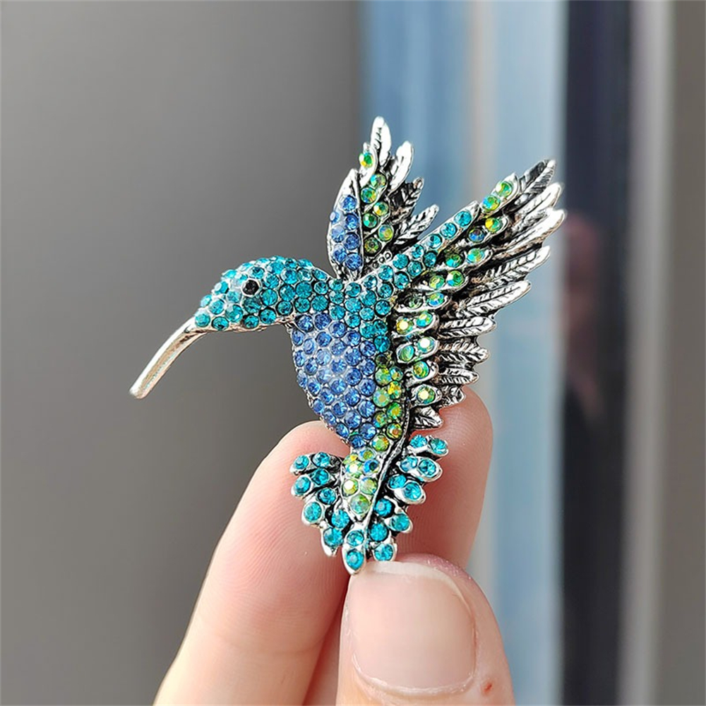 Men Birds Pin Brooch Colorful Rhinestone Brooches For Women Hummingbird Animal Pins Clothing Accessories Party Jewelr %s