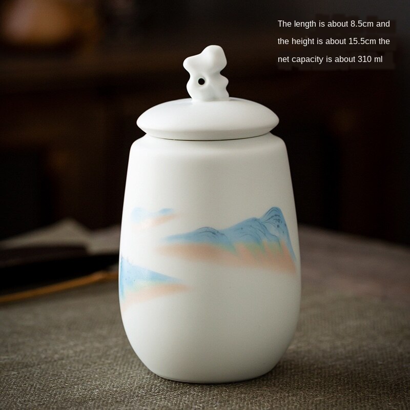 Mouton graisse Jade porcelaine thé conteneurs thé vert Pu'er thé emballage en céramique scellé stockage thé Caddy thé pots poterie pot: jar2