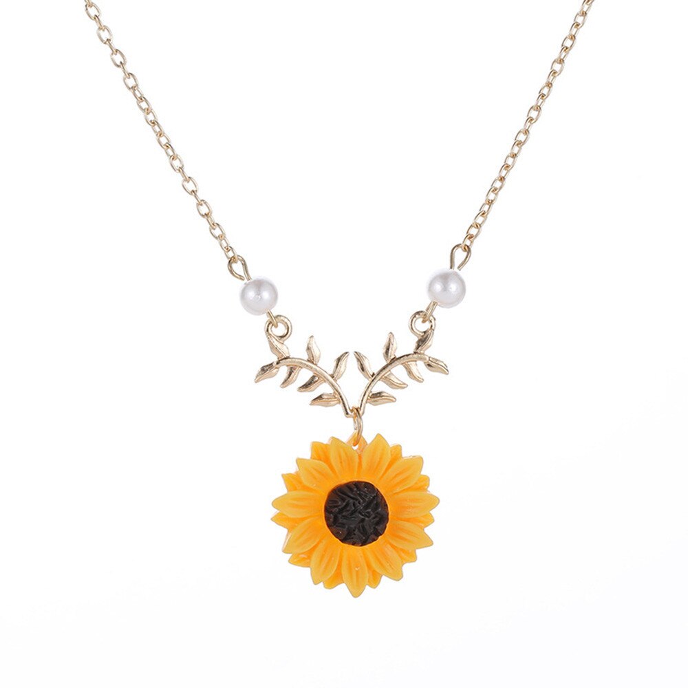 Parel Zonnebloem Ketting Vrouwen Voor Vrouwen Kleding Accessoires Zon Bloem Daisy Hanger Kettingen Bruiloft Sieraden