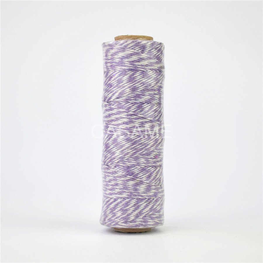 100% natural cotton rope 4ply (100Yards) 1pcs thin Bakers twine color baker twine silver gold red pink cotton string color: light purple