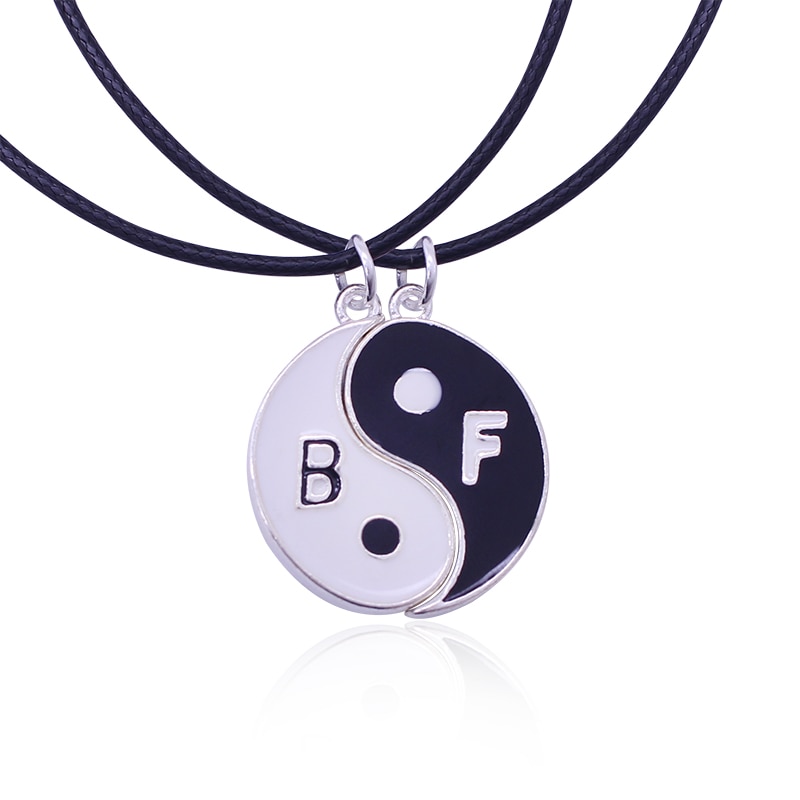 2 Pz/set Creativo Yin Yang Tai Chi Magnete Lettere Pendente Della Collana Best Amici Collana BFF Collane & Pendenti Con Gemme E Perle di Vendita Caldo