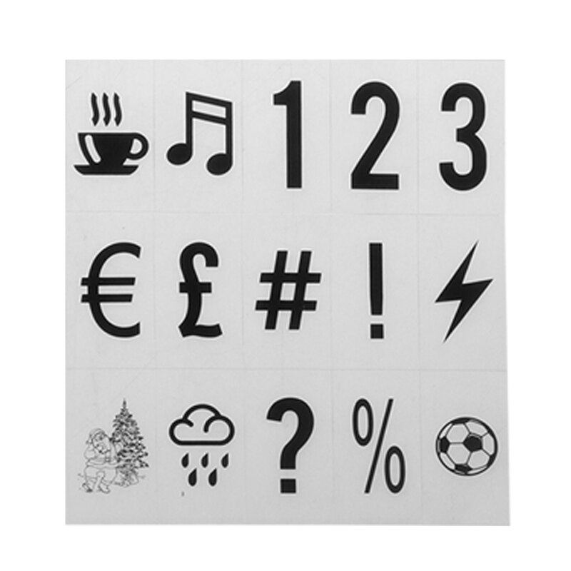 65.4x35mm Cinematic Lightbox Replacement Letters & Numbers Signs for A4 Light Up Letter Box Sign Message Board Black 104pcs