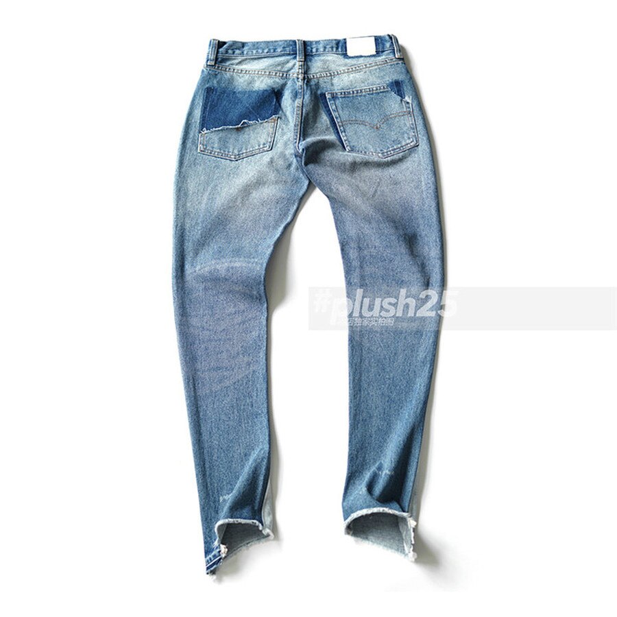 Gallery dept jeans heren dames denim broek vintage patchwork gewassen cowboy button slim fit jeans herenkleding streetwear