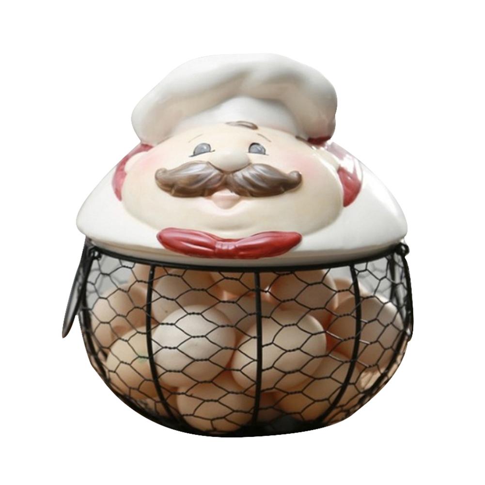 Ceramic Egg Stand Chicken Silk Egg Storage Basket Fruit Baskets Collection Ceramic Chickens Sprout Decoration: 04