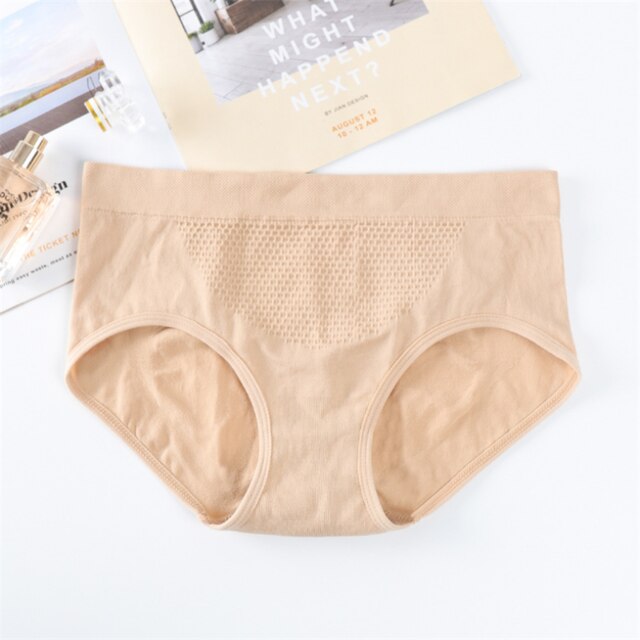 Warm Palace Panties Lingerie Soft Women Elastic Honeycomb Briefs Underpant Female Breathable Cozy Cotton Menstrual Underwear: 1